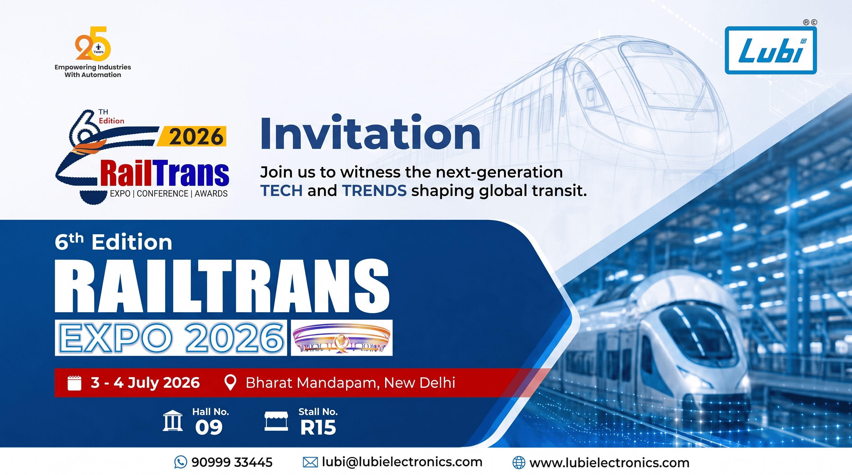 Lubi Electronics to Showcase Next-Gen Automation at RailTrans Expo 2026