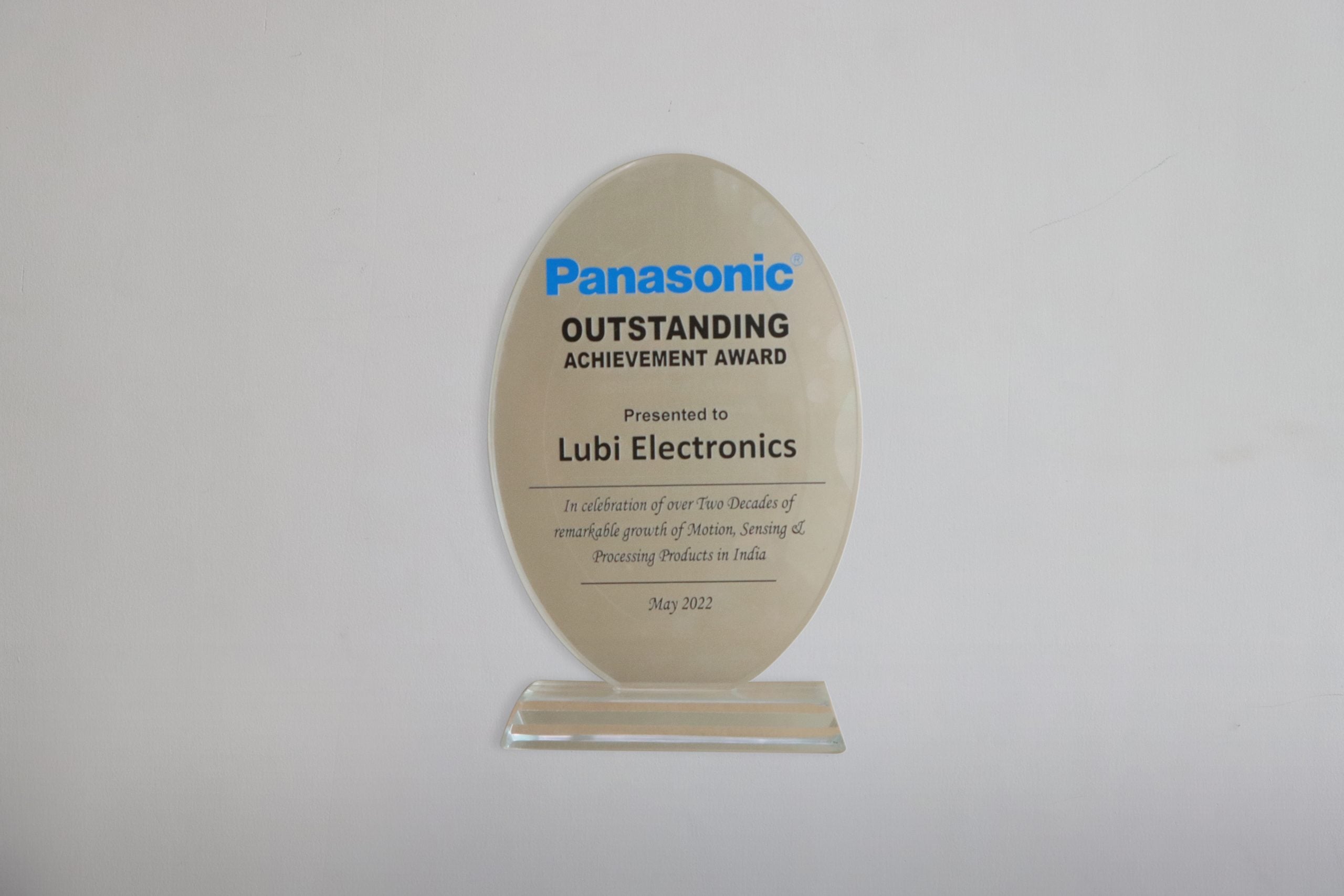 Outstanding Achivement Award from Panasonic