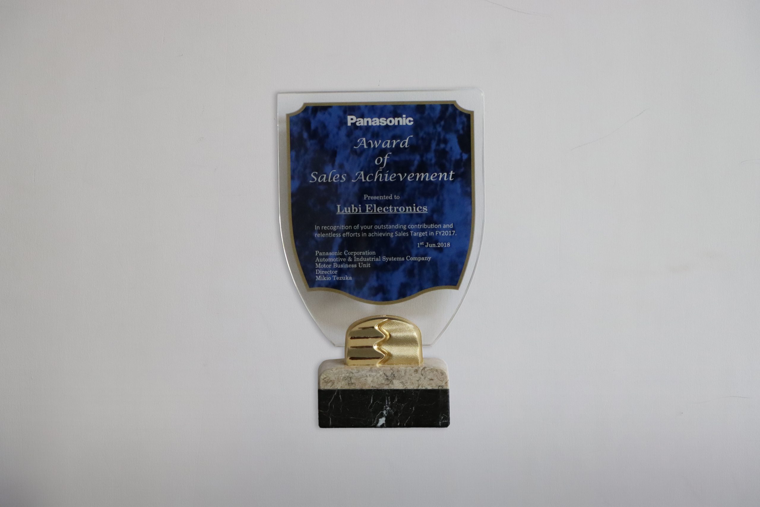 PANASONIC_Award of sales achievement